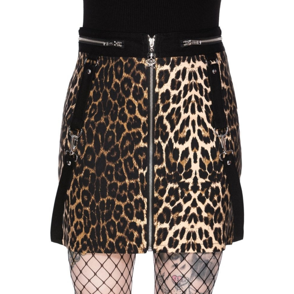 Killstar Pretty Kitty Mini Skirt leo leopard cheetah alt nu metal goth 90s